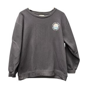 Ron Jon Surf Shop Sweatshirt Womens Large Crew Neck Faded Black Pullover Coastal